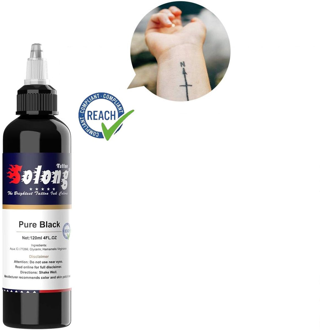 Professionele Pure Black Tattoo Inkt – 120ml – REACH Compliant