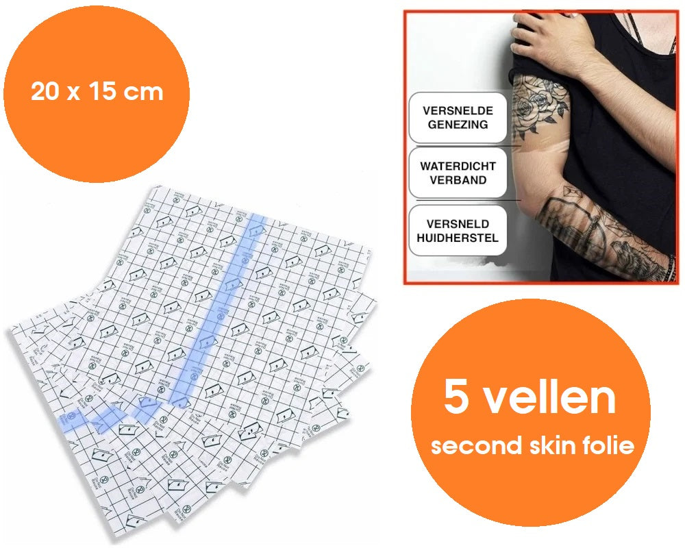 Tattoo Second Skin – Zelfklevende Wondfolie (5 stuks)