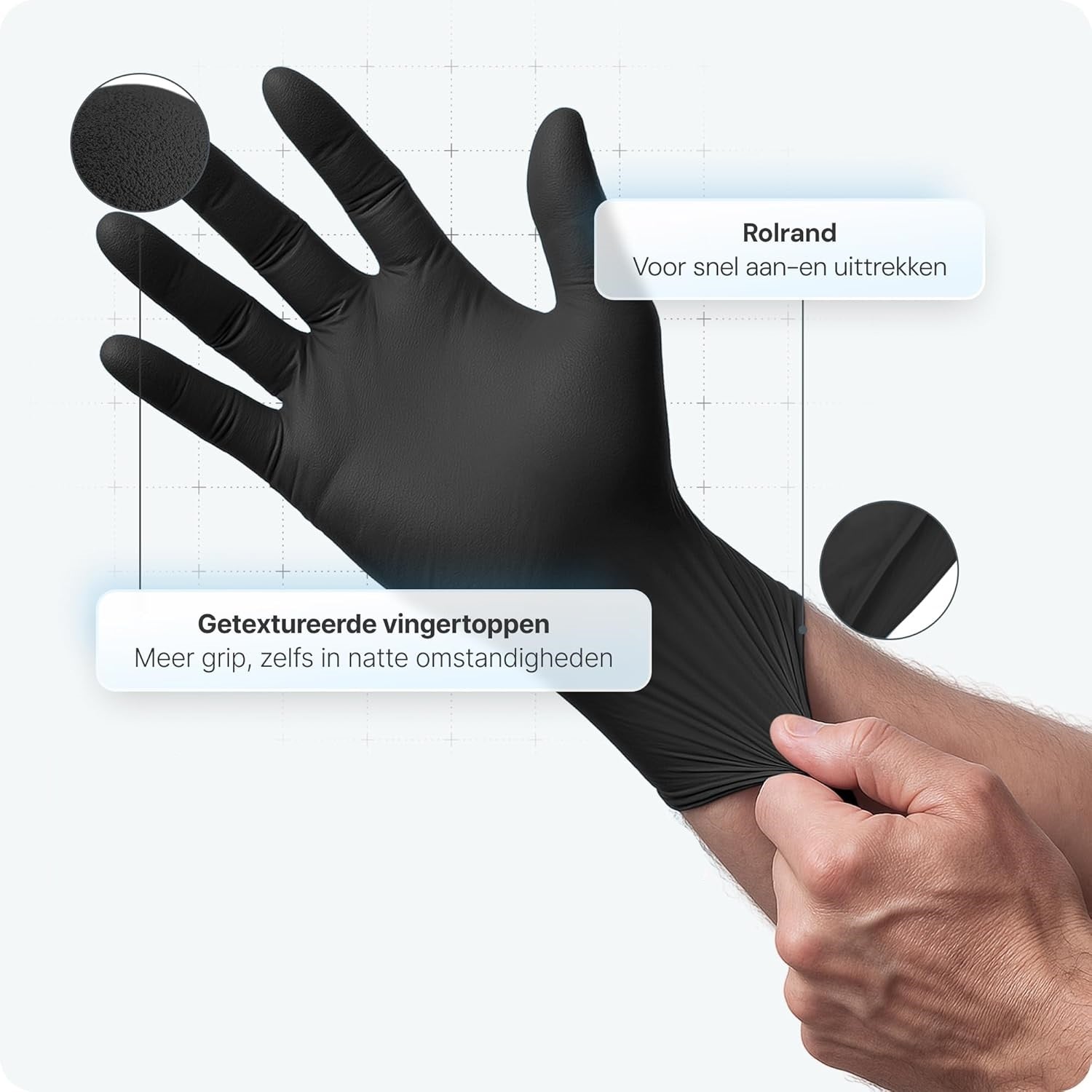 Nitril Handschoenen Zwart | 200 Stuks | Poedervrij