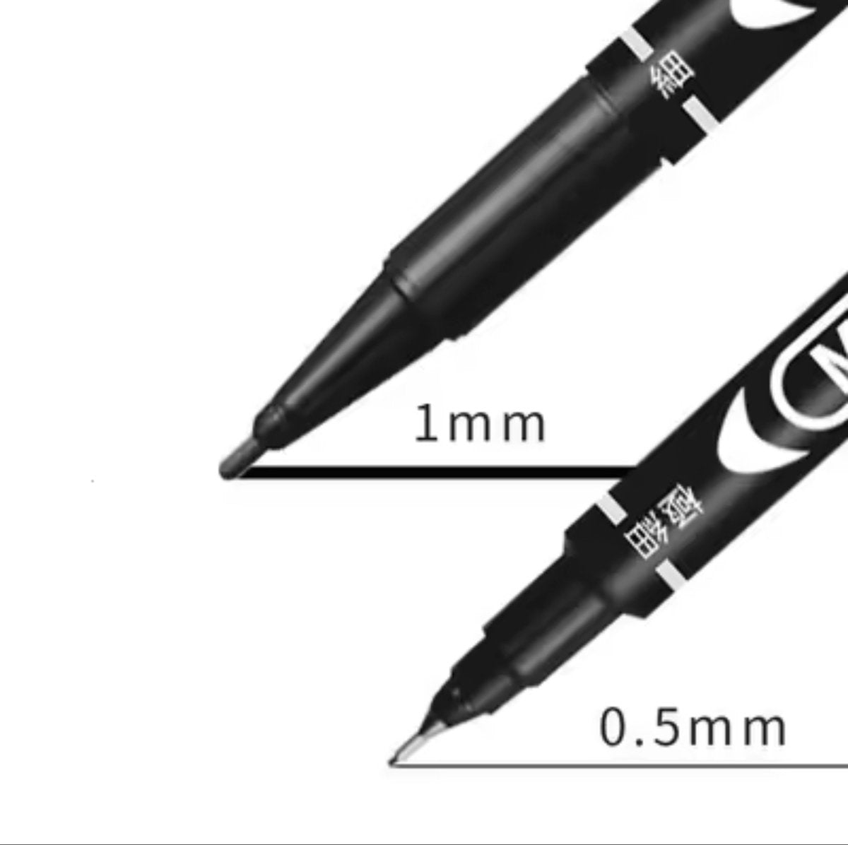 Tattoo & PMU Markeerpen – Zwart | Dual-Tip Surgical Marker