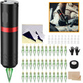 Complete Draadloze Tattoo Set | OLED Display + 40 Cartridges