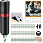 Complete Draadloze Tattoo Set | OLED Display + 40 Cartridges