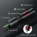 Complete Draadloze Tattoo Set | OLED Display + 40 Cartridges