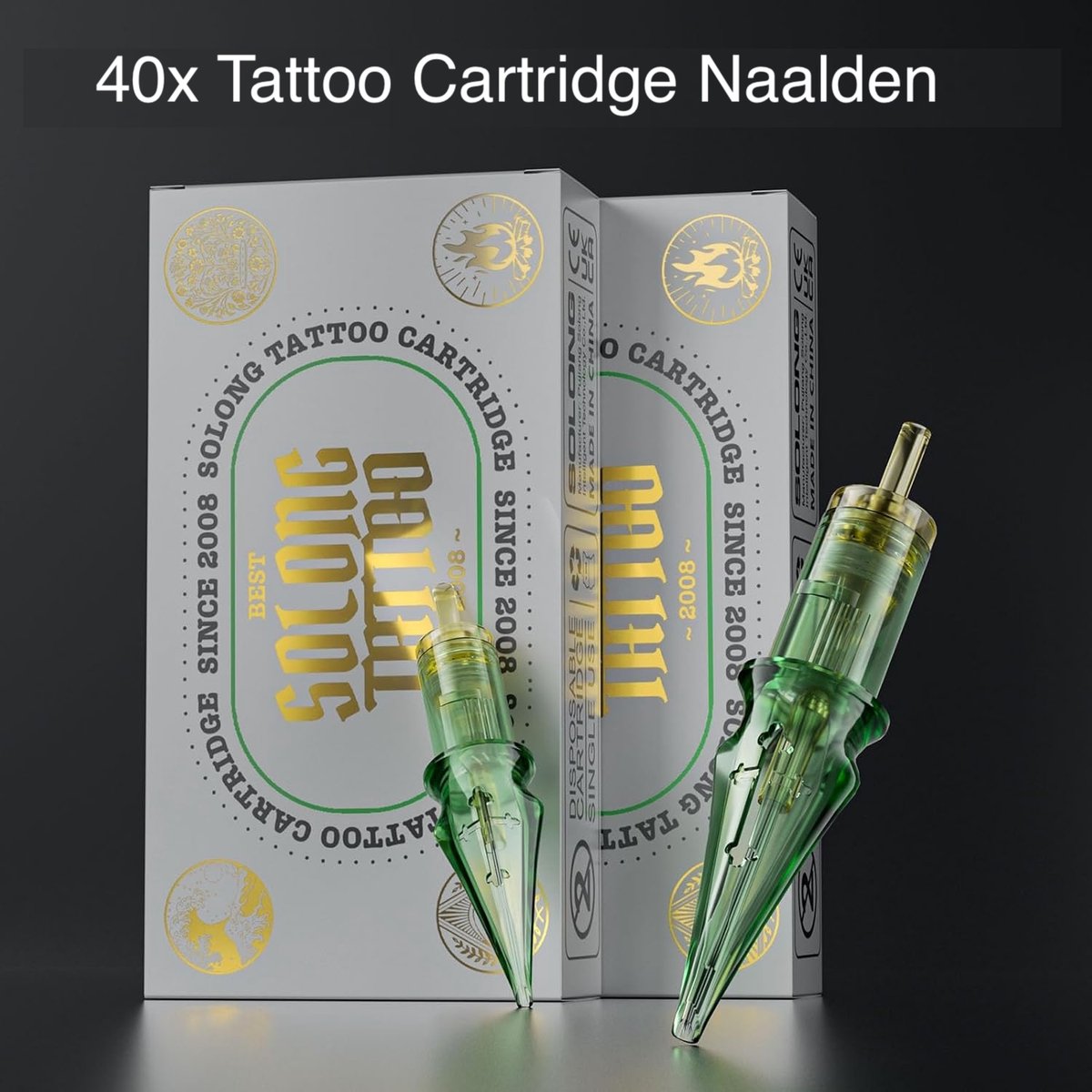 Complete Draadloze Tattoo Set | OLED Display + 40 Cartridges