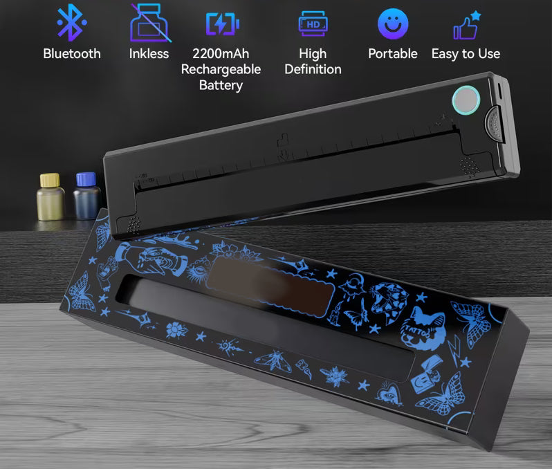 Draagbare Tattoo Stencil Printer | Werkt met iOS, Android, Windows en Mac