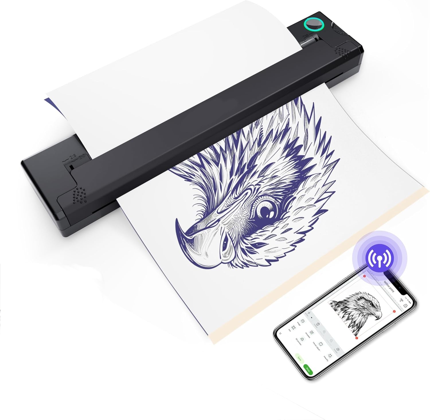 Draagbare Tattoo Stencil Printer | Werkt met iOS, Android, Windows en Mac